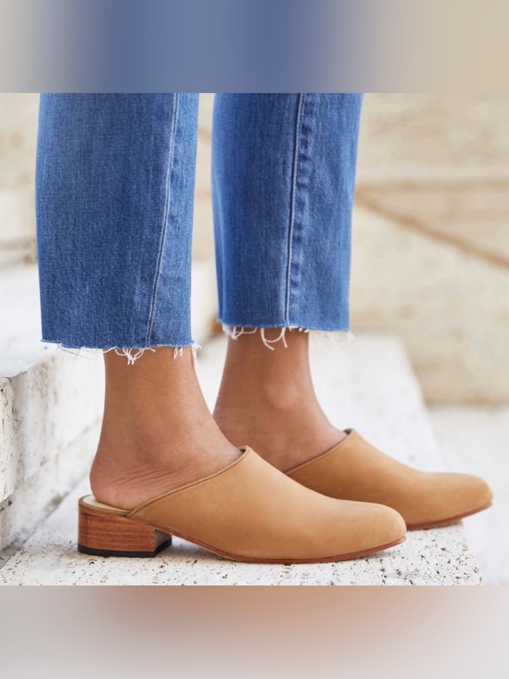 Nisolo Tan Pointed Slip-On Mules